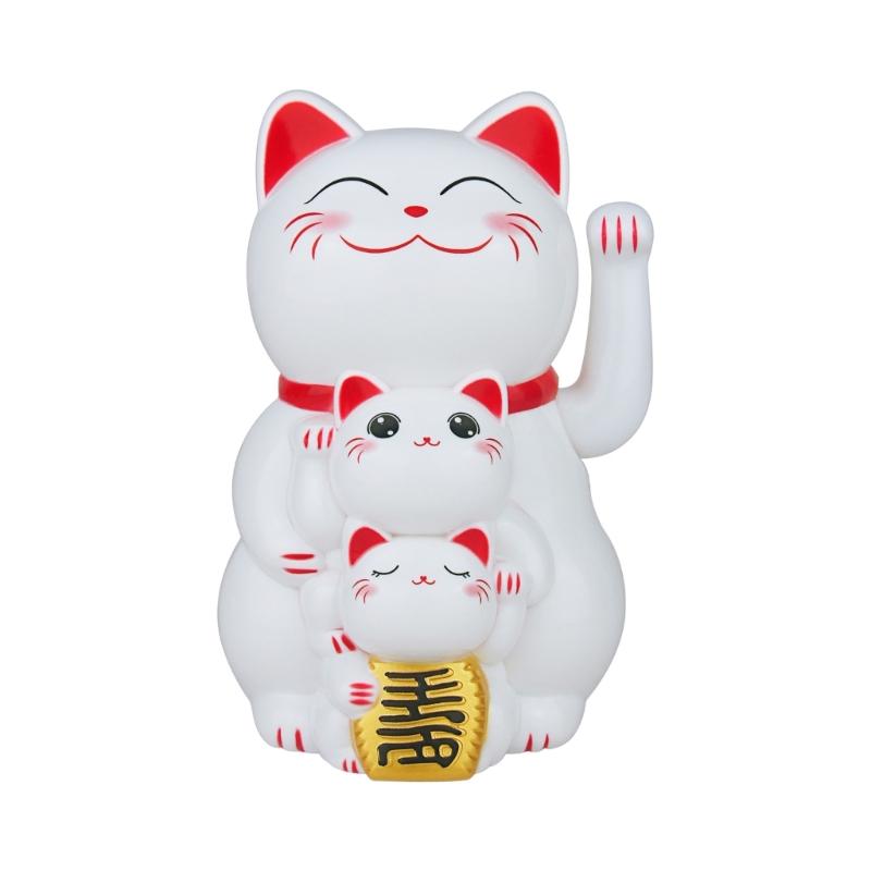Lucky Cats Waving Arm Set,Solars Fortune Cats Statue Decoration Fengshui Ornament for Car Home,Office Restaurants Decors