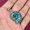 Ammonit Fossil Schmuck, 925 Sterlingsilber Anhänger Handgefertigter Edelsteinschmuck, Geschenke für Ehefrau Brandneuer Anhänger