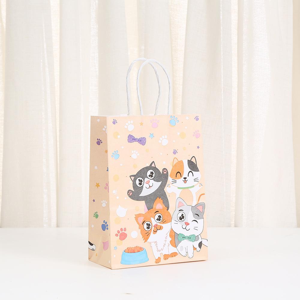StoBag cat theme gift wrapping bags for sweets personalized packaging cute birthday treat bags kids party candy gift bags