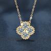 2025 Trend 3mm D Moissanite Pendant Necklace Adjustable 925 Silver Clover Flower Clavicle Chain for Women Girls Valentine's Gift