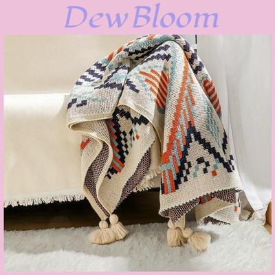Modern Geometric Throw Blanket With Acrylic Fiber For Home Office And Lounge Comfort