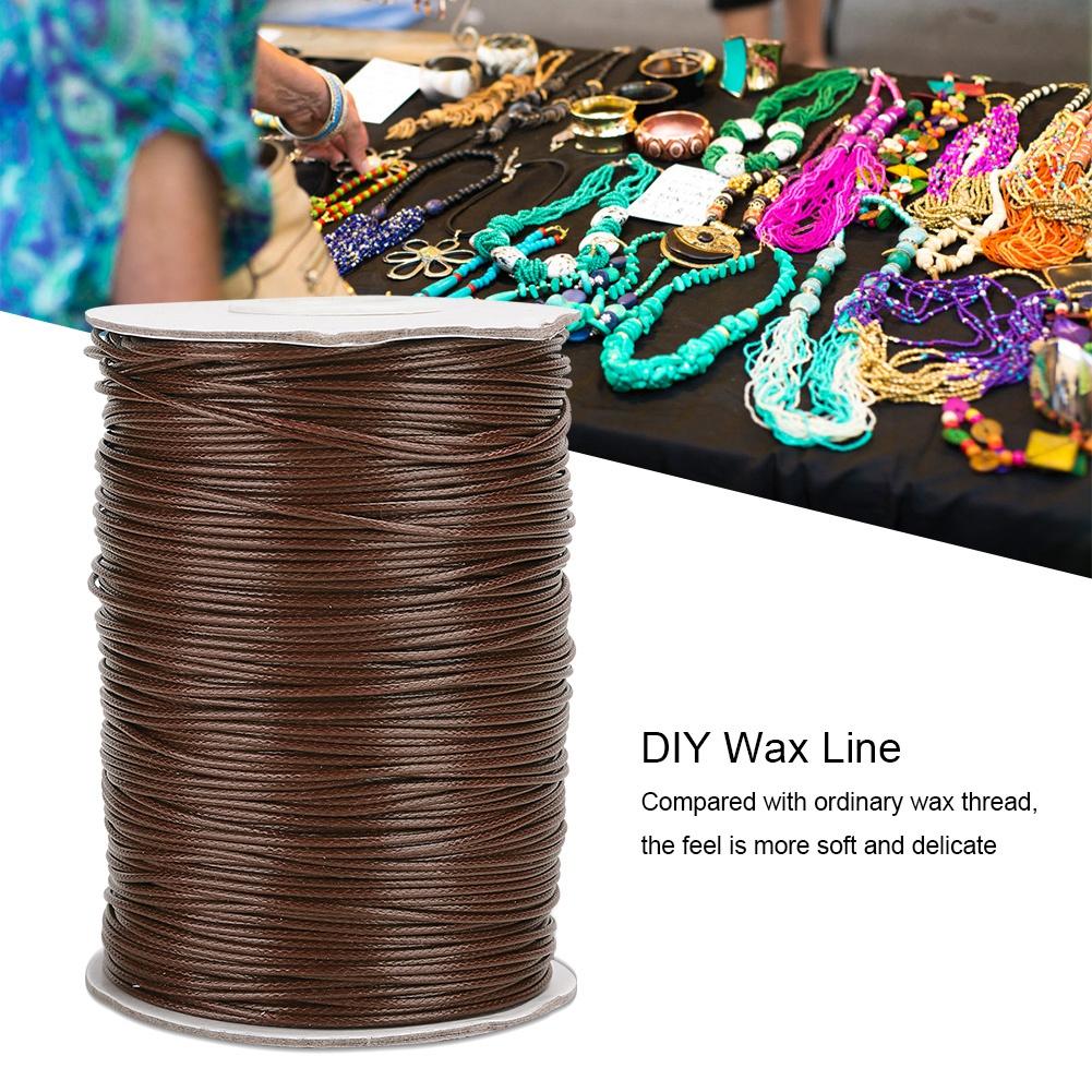 160m Wax Line Environmentally Friendly Hand Woven Rope Necklace Cotton Thrd 1mm(Black )