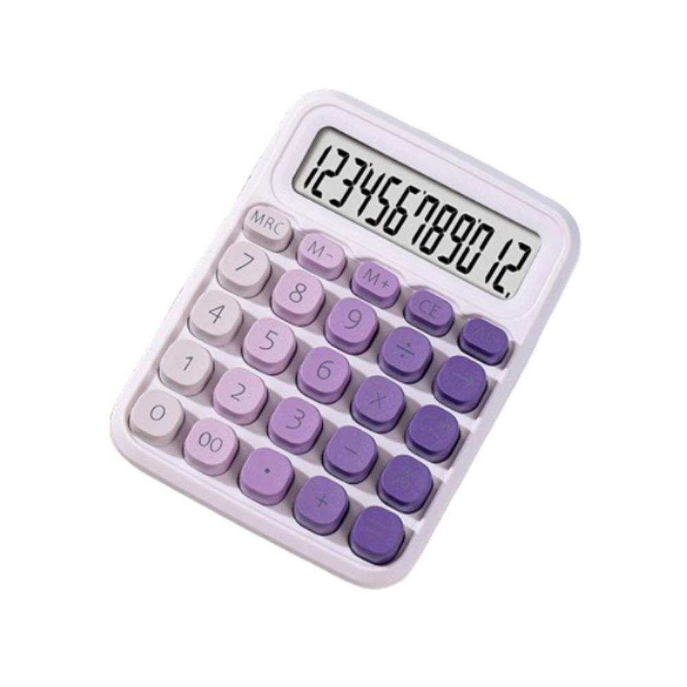 Cute 12 Digits Calculator Large LCD Display Candy Color Finance Calculator Portable Practical Student Calculator