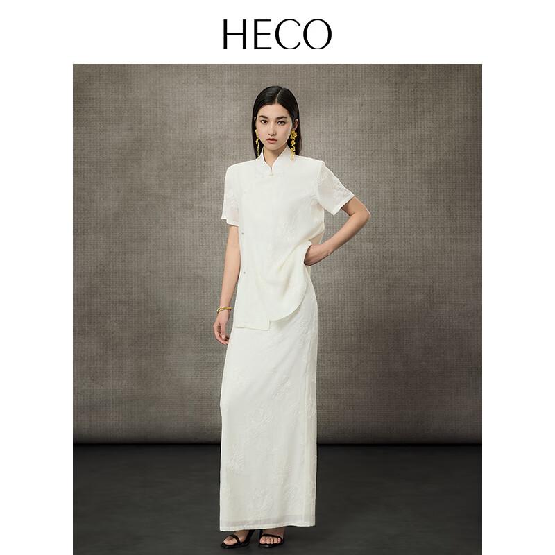 HECO Embroidered Acetate Blend Short Sleeve T-Shirt L
