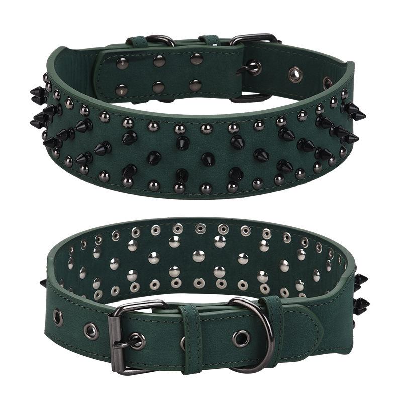 Pet Collar Large Dog Punk Rivet Collar Anti Bite Spike Leather Dog Collar