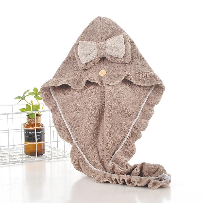 

Plush Hair Drying Caps - Ruffled Edge, Absorbent | Home & Travel Ready Shower cap, dry hair cap глибокий кавового кольору