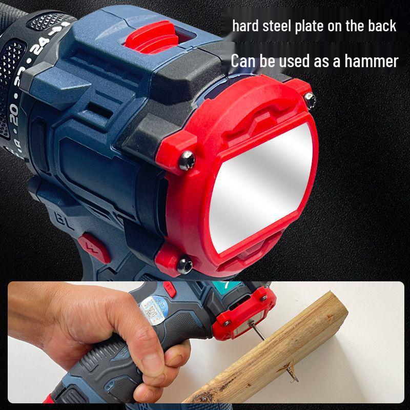 Rechargeable Brushless Lithium Electric Drill and Impact Screwdriver with Multifunctional Drilling and Fastening