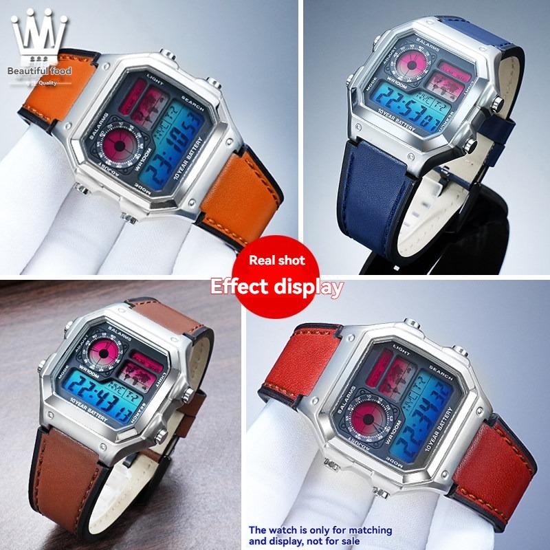 AE-1200 Retro originální kožený řemínek k hodinkám pro Casio AE1200 AE-1300 W-218/A168 W-216H Vintage pásek 18mm konvexní konec Pánský náramek