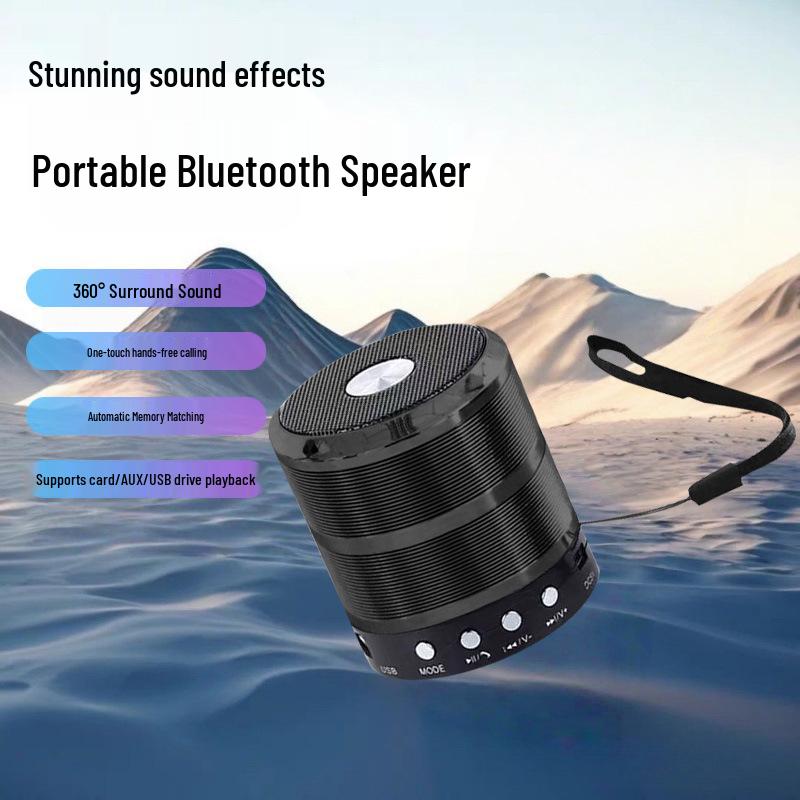 Portable Bluetooth Speaker with Shocking Bass and Card Slot - WS-887