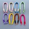 Macaron-Farbe Kurzes Handy-Lanyard Handy-Pad Doppelkopf Anti-Verlust Handgewebt Unisex Handgelenkband Kette Anhänger Lanyard
