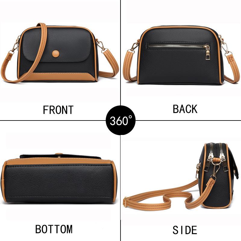 Trendy solid color covered crossbody bag, women's shoulder bag, mini small bag