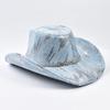 Western Cowboy Hat Washed Denim Cowgirl Jazz Hat Suitable for Daily Casual Wear, Western Cowboy Party, Wedding Shower Dance