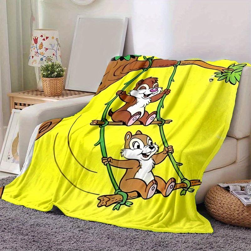 1pc, Disney Chip & Dale Throw Blanket Cute Cartoon Animal Design for Home Decor, Couch Cover, Outdoor Use, Travel, Camping, Car, Beach