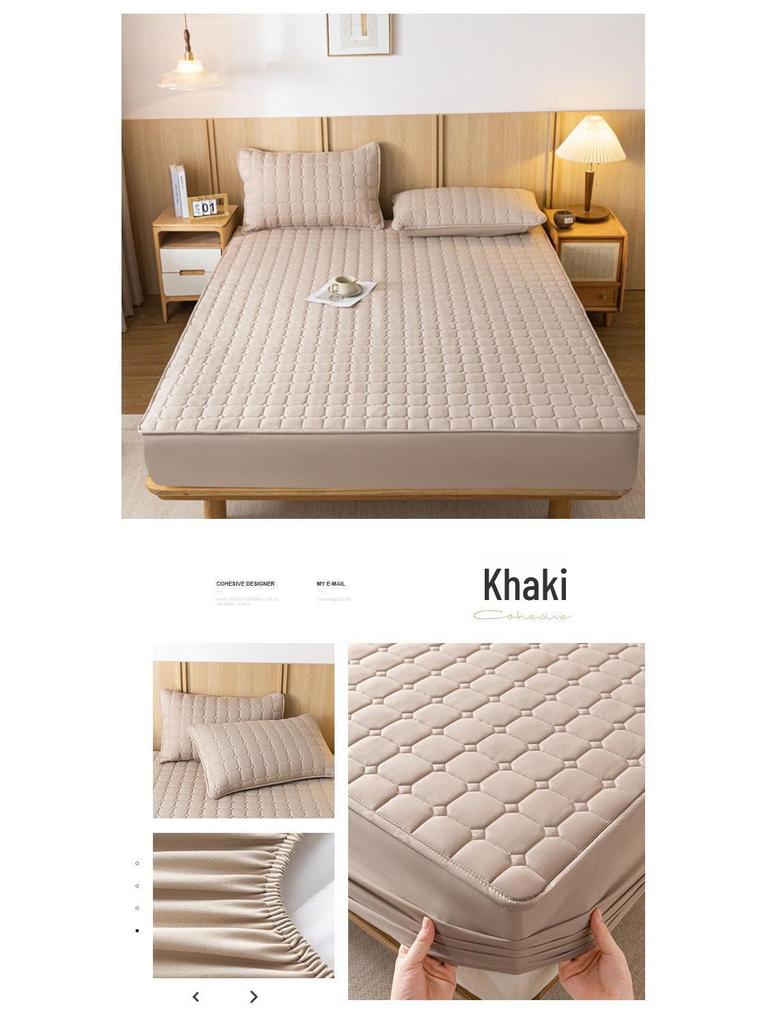 Rutschfeste, einfarbige, gesteppte Tagesdecke: Hautfreundliche, gewaschene Baumwolle