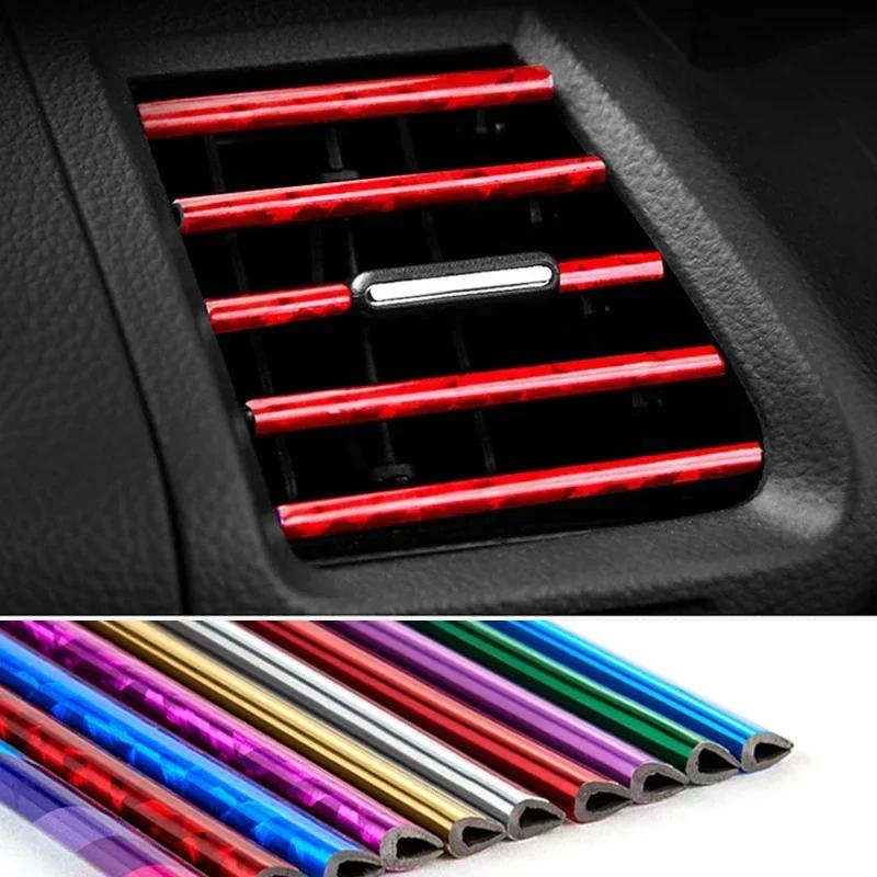 New 10 PCS Car Air Conditioner Outlet Decorative Soft Strip Accessories Auto Interior Grille Decorative Strip Universal U-shaped