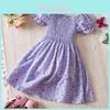 Girl Summer Princess Dress With Floral Print Cotton Blend For Toddler