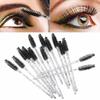 Disposable Eyelash Brushes, Mascara Wand Makeup Applicator Set for Eyelash and Eyebrow Extension with Container (black)