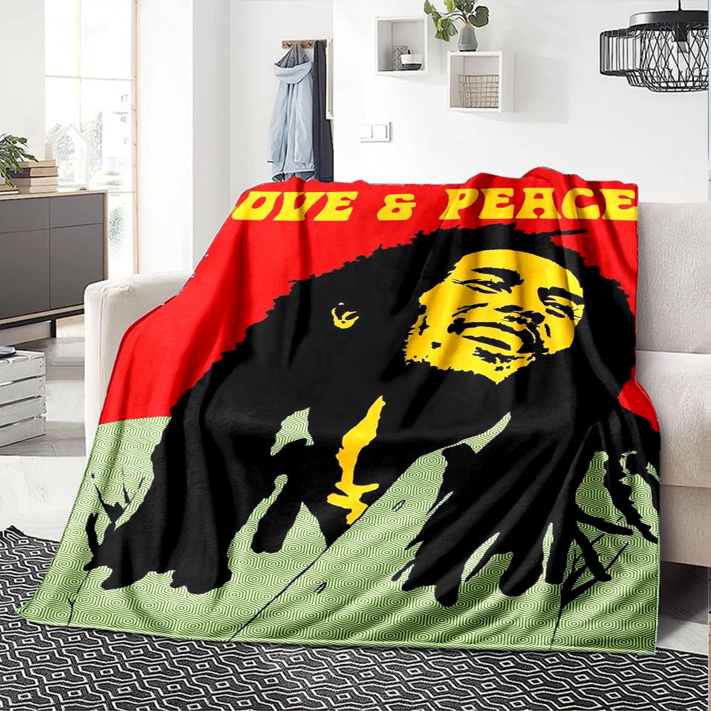 Bob Marley Blanket Durable Comfort Suitable for Bed Office Couch Four Seasons Universal Digital Print Best Holiday Gift for Friends Family