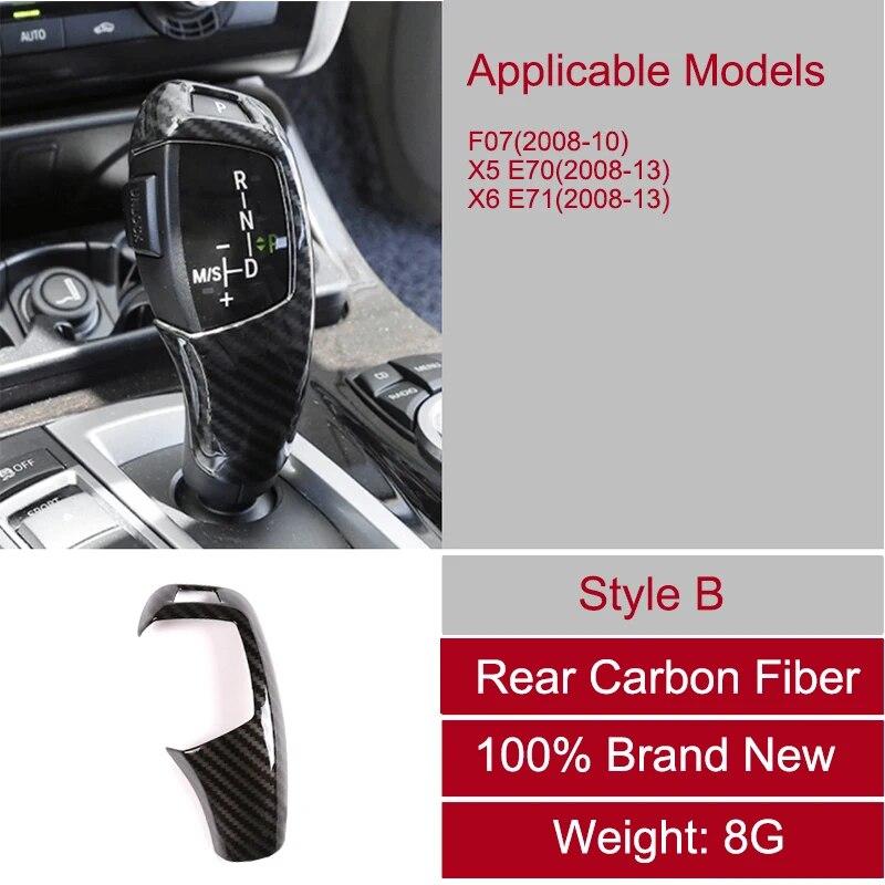 Carbon Fiber Car Gear Shift Handle Cover Stickers Accessories For BMW F30 F10 F20 G30 X5 E70 X6 E71 X3 F25 X4 F26 F34 F07 F06