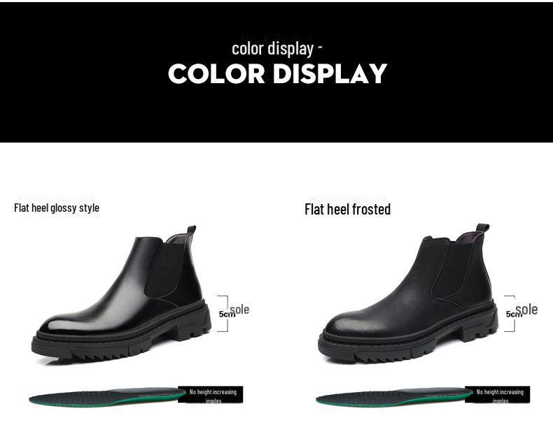 Men's Winter Cotton Martin Boots: British-Style, Mid-Cut Leather, Thick-Soled, Trendy Motorcycle Design