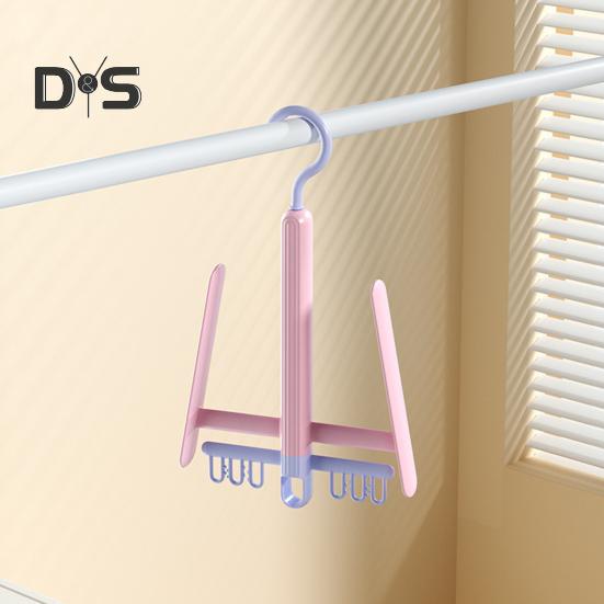 Shoes Drying Rack with 360-Degree Rotating Hook Strong Load-Bearing Windproof Insoles Clip Clothing Rack Hanger