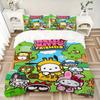 3pcs Hello Kitty Friends Print Bedding Set (1 Cover + 2 Pillowcases, Without Inserts),  Soft and Comfortable W041