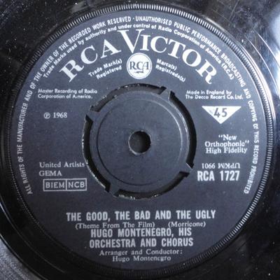 7inch Record HUGO MONTENEGRO, HIS ORCHESTRA & CH - The Good, The Bad And The Ugly RCA1727 RCA Victor 1968 UK Jazz Used