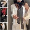 Silk Material Silk Scarf Thin Long Narrow Scarf Fashion Decorative Scarf  Women