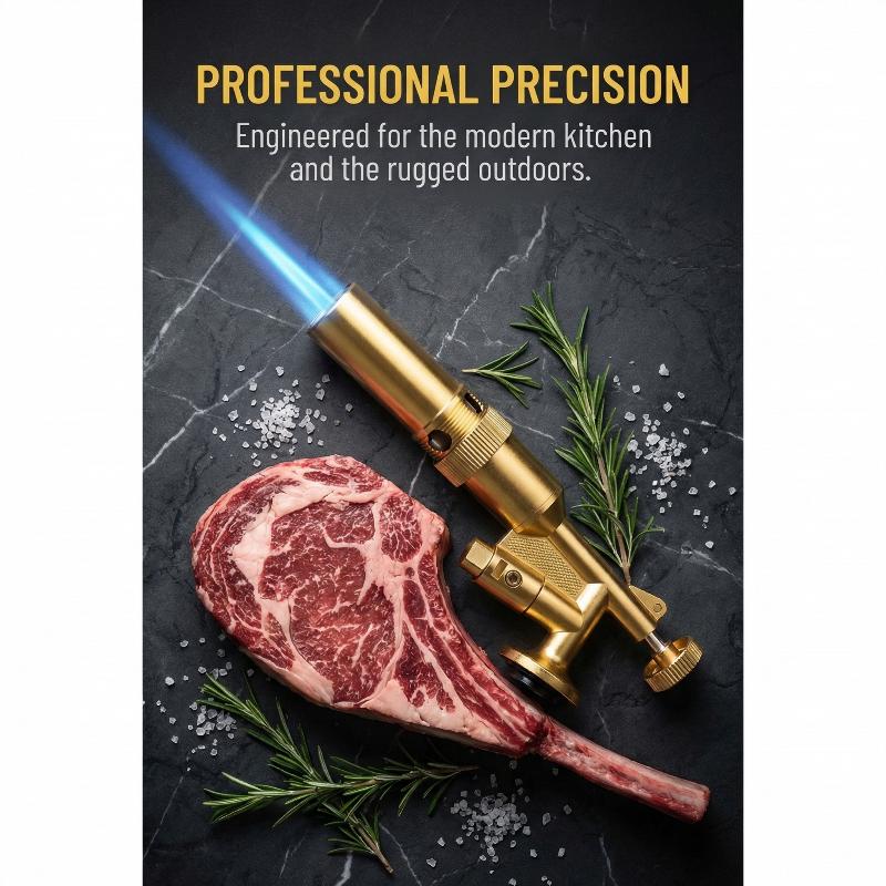 Manual Gas Welding Torch Head Portable Adjustable Nozzle High Heat Flame for BBQ Metalwork Soldering