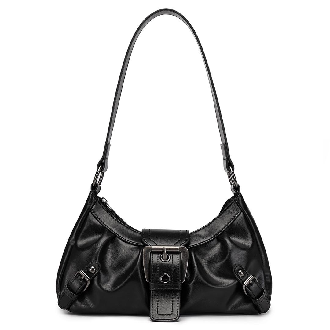 

2025 Весна/Лето Y2K Сумка-хобо из ПУ кожи под мышку на плечо - Стиль острой девчонки чёрный