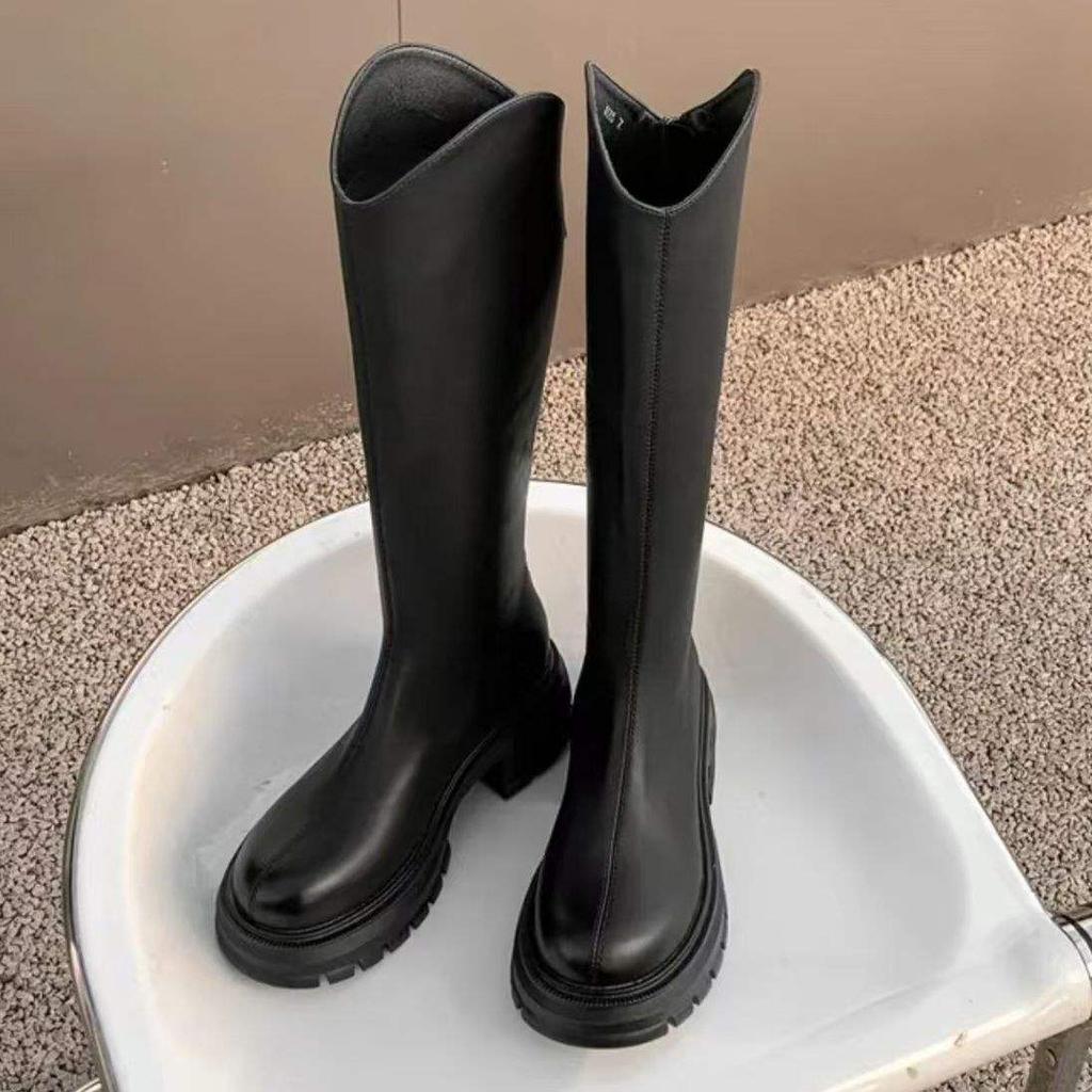 V-mouth inner height increase long knight boots children large size small thick legs thin high boots new in autumn and winter