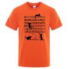 Cotton T Shirt Printed Cat Playing Staves Funny T-shirts for Men Summer Short Sleeve Top Tee Shirts Casual Basic Mens T-shirt