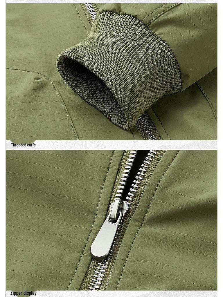 Men's Thickened Cotton Baseball Collar Jacket - Windproof American Workwear Style, Warm Autumn/Winter Outerwear