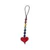 Heart Beaded Keychain Fashionable Resin Charm Phone Pendant for Youthful Women Colorful Beads for Bags and Phones