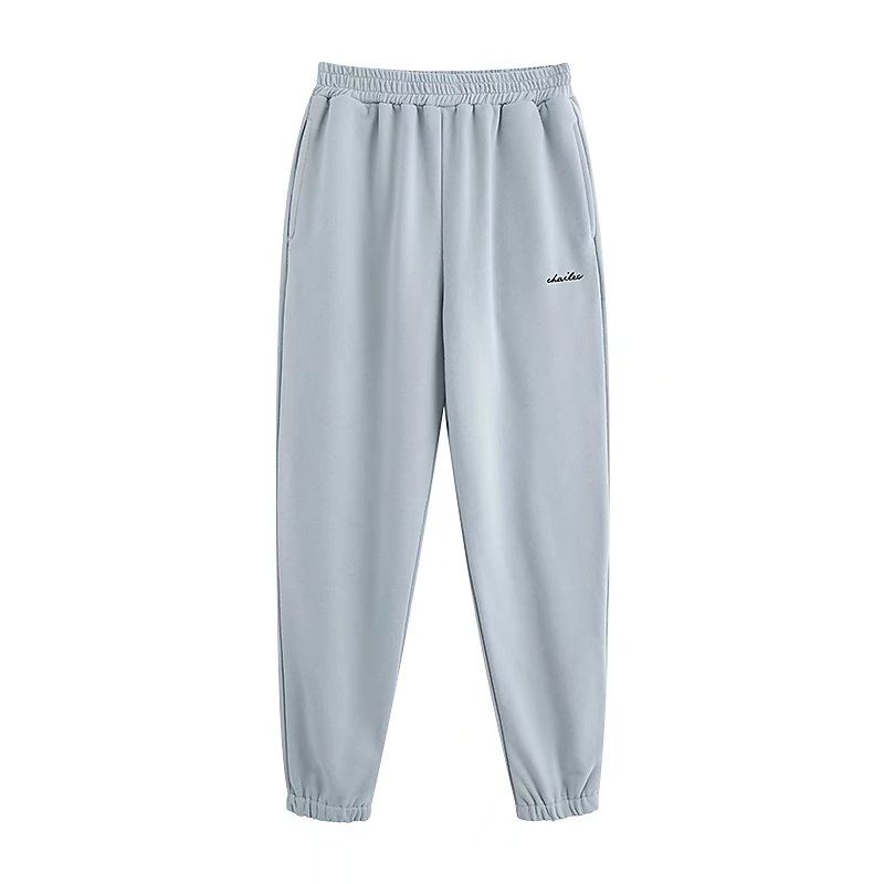 High Quality! Fashion Embroider Letters Sweatshirt + Sweatpants Sports Suit Women's Autumn and Winter Loose Large Design Hoodie Cotton