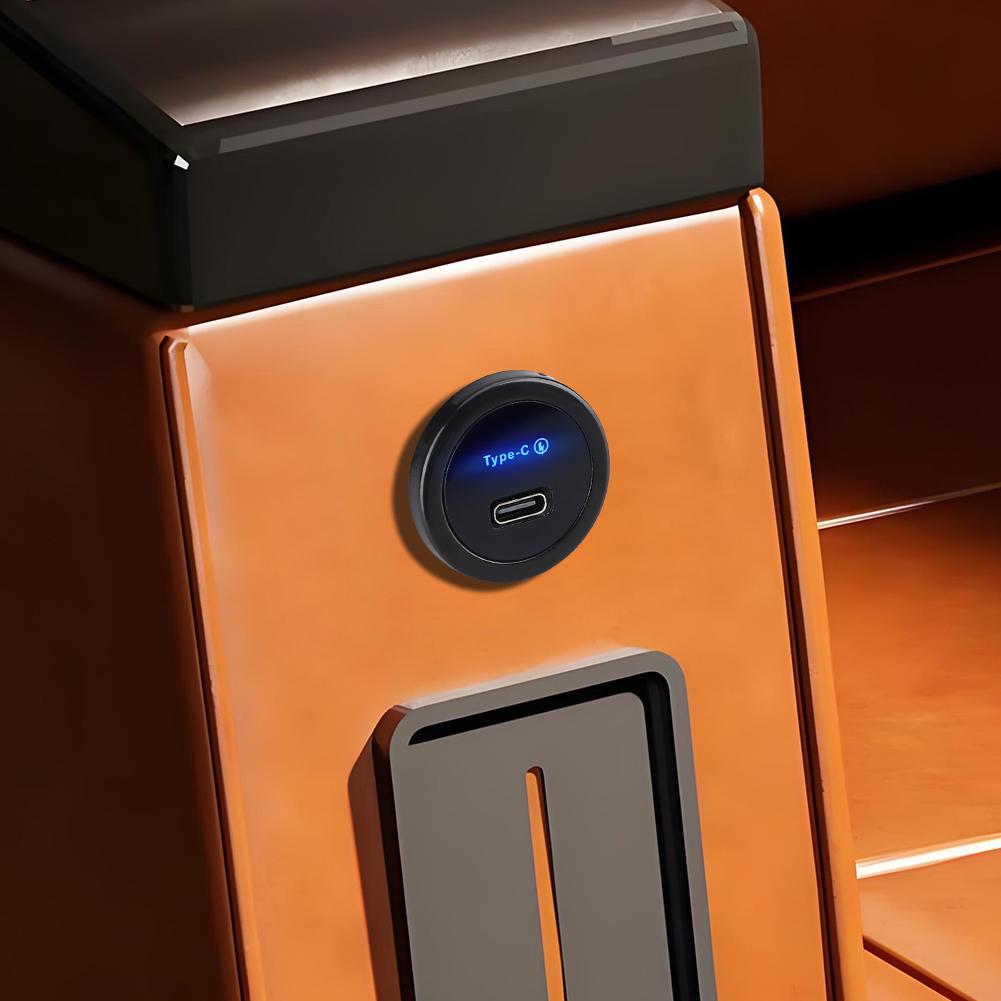 PD 30 W RV TypeOutlet Adapter 12V/24V Car Quick Charge Power Socket Type C Outlet for Car Boat Marine ATV Bus Truck Golf Cart