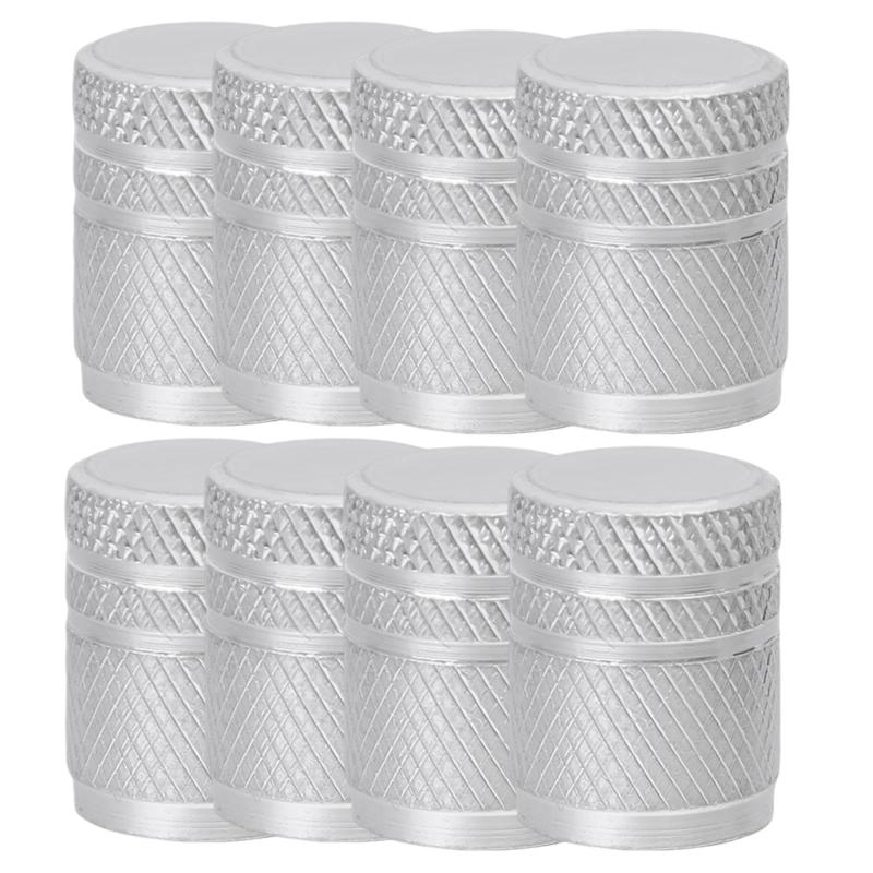 4/8Pcs Car Tire Valve Stems Caps Knurling Style Tire Valve Cap Aluminum Tire Wheel Stem Air Valve Cap Car Universal Accessories