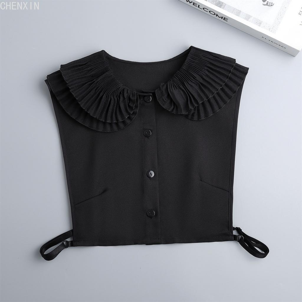 Abnehmbarer Kragen aus Baumwolle für Damen, für Pullover, Bluse, Hemd, gefälschter Kragen, dekoratives weibliches weißes halbes Hemd, falsches Kragen-Zubehör