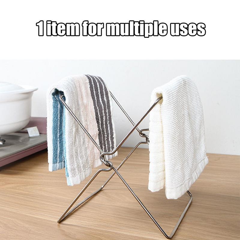 Edelstahl-Müllsackregal, faltbarer Abfallsackständer für die Arbeitsplatte, Küchen-Müllsortier-Organizer, Lagerregal