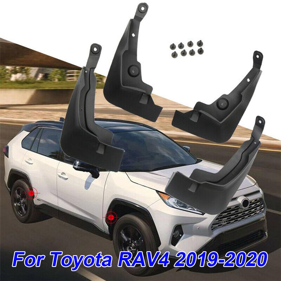 4Pcs Car Mud Flaps Splash Guard Fender Mudguard Fit For Toyota Rav4 2019-2020 Black