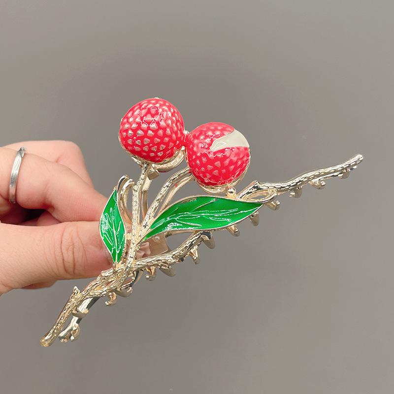 Stilig Fresh Temperament Oil Drop Floral Metal Shark Hair Clip