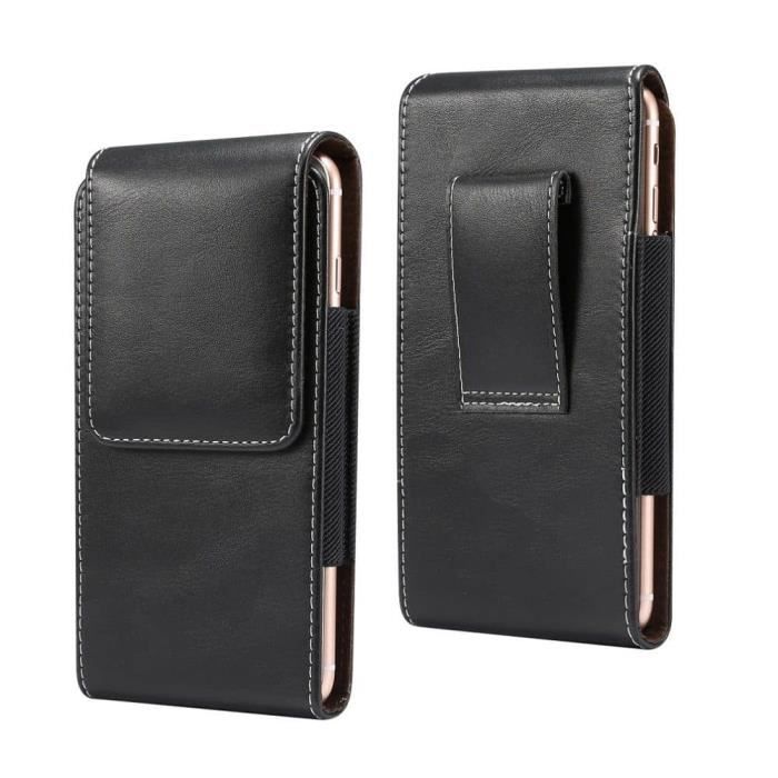 Étui Housse En Cuir Vertical - INTEX - INDIE 6 - Noir - Fermeture Magnétique - Résistant À l'Eau