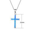 Blue Cross Necklace Womens Versatile Pendant Necklace