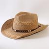 Popular European and American Classic Straw Woven Western Cowboy Hat Men's and Women's Outdoor Fashion OL Wind Woven Top Hat