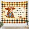 Highland Cow Wall Hanging Boys Girls Large Western Decor Tapestry For Kids Women Men Cactus Wall Blanket Highland Cattle Wall