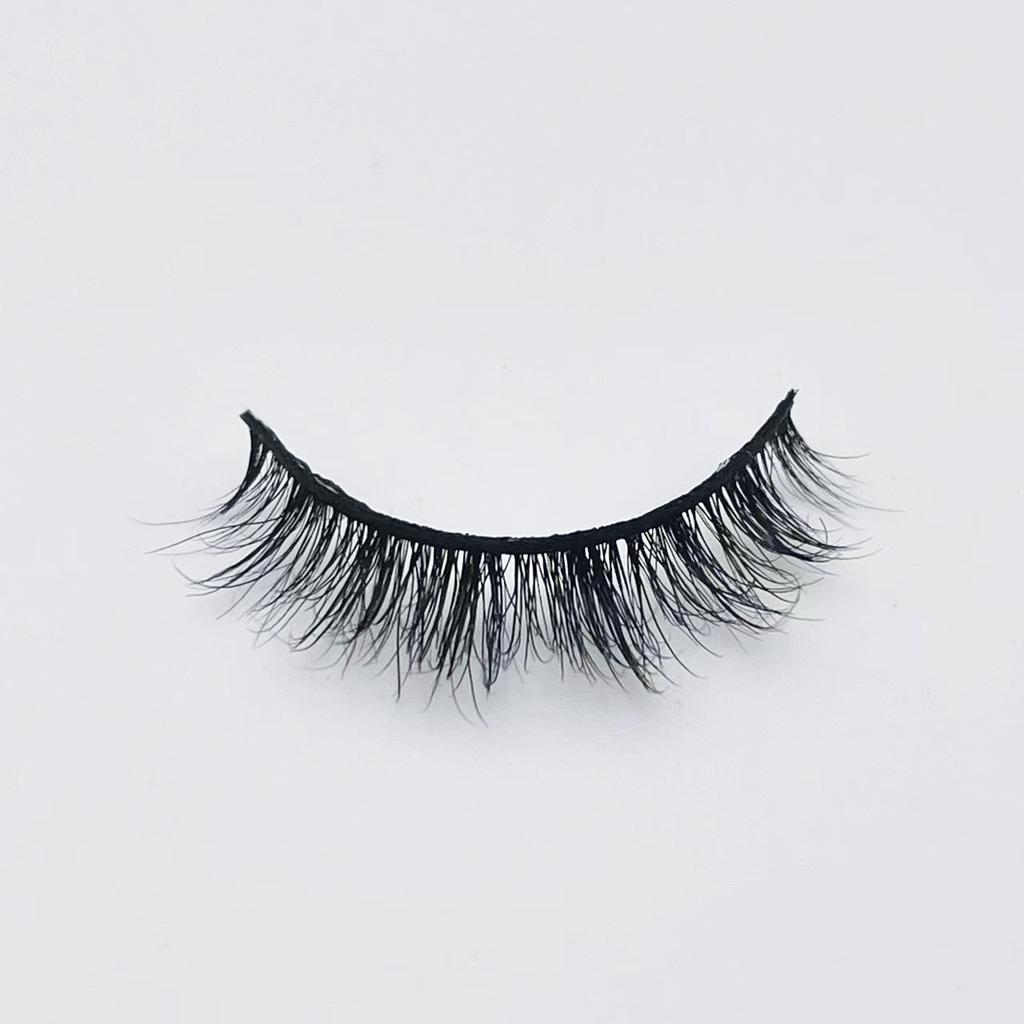 New Product 12mm Natural Mink Hair False Eyelashes European And American Eyelashes Hard Stem Short Eyelashes False Eyelashes