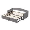 Upholstered Bed Extendable Sofa Bed 90/180x200cm with Slatted Frame, Multifunctional Bed Made of Skin-Friendly Velvet Fabric
