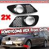 Car Front Fog Light Lamp Grille Grill Cover HONEYCOMB HEX For MERCEDES For BENZ C-Class W204 2007-2010 A2048850353 A2048850253