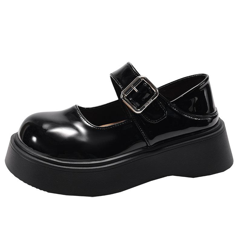 White retro British style platform heightening small leather shoes women's 2025 new summer skirt jk Mary Jane single shoes
