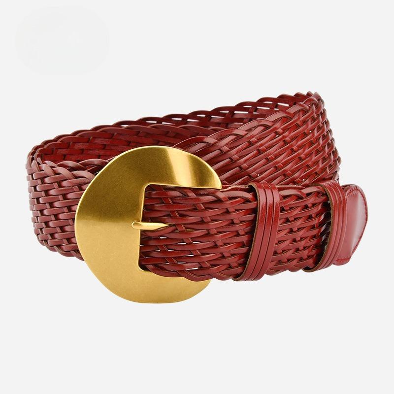 Women's Simple Woven Decorative Belt Retro High-end Sense Bohemian Fashion Versatile Skirt Accessories Belt Women